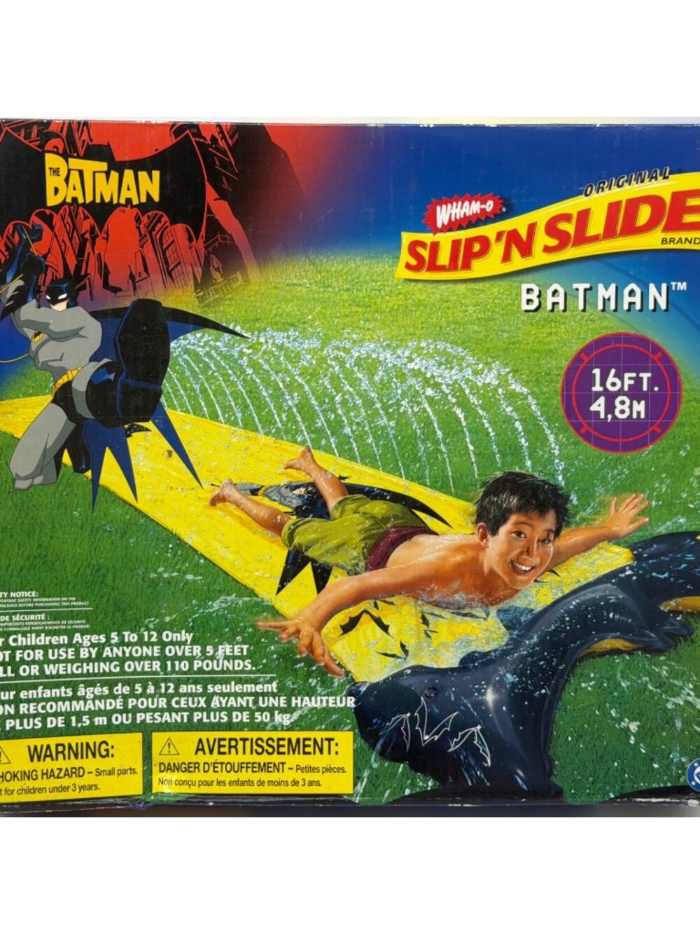 Wham-O Batman Slip N Slide 16 Ft Water Slide With Splash Zone Bumper For Ages 5-